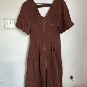 Chic Brown Midi Dress